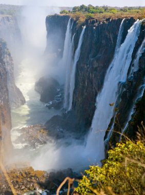 Victoria Falls sıfırdan görünüm.