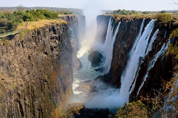 Victoria Falls i svår torka. — Stockfoto
