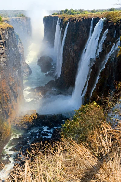 维多利亚瀑布从地面的视图. — 图库照片
