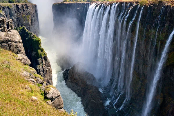 View of Victoria Falls from the ground. — Stock Photo, Image