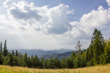 Mavi izi Przehyba dağ, Polonya tepesinde görüntülemek