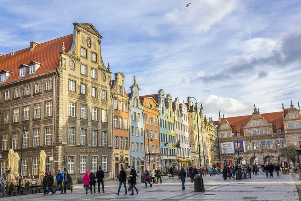 Långa torget i gdansk, Polen — Stockfoto