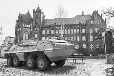 Armored vehicle on the street of Gdansk, Poland clipart