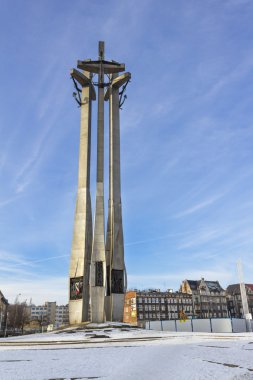 Anıt 1970 yılında düşmüş Tersanesi işçi Gdansk, Polonya