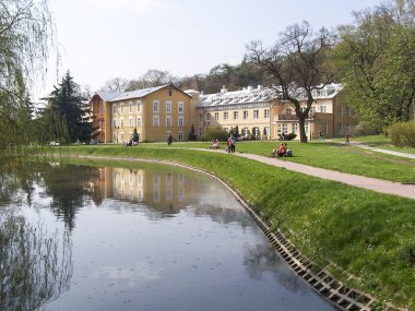 Sanatorium in the spa park - Naleczow, Poland clipart