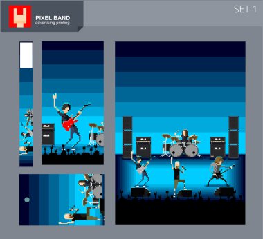 Pixel band 1 clipart