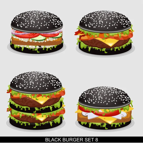 Burger 8 set — Stok Vektör