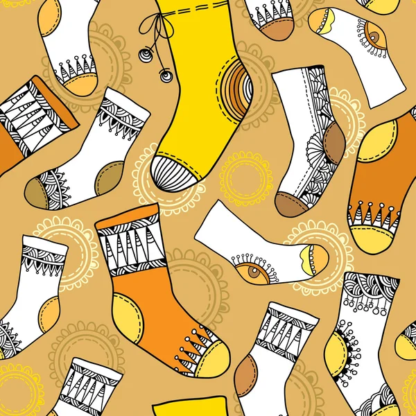Různobarevné kolekce funny ponožky. Bezešvé vzor — Stockový vektor