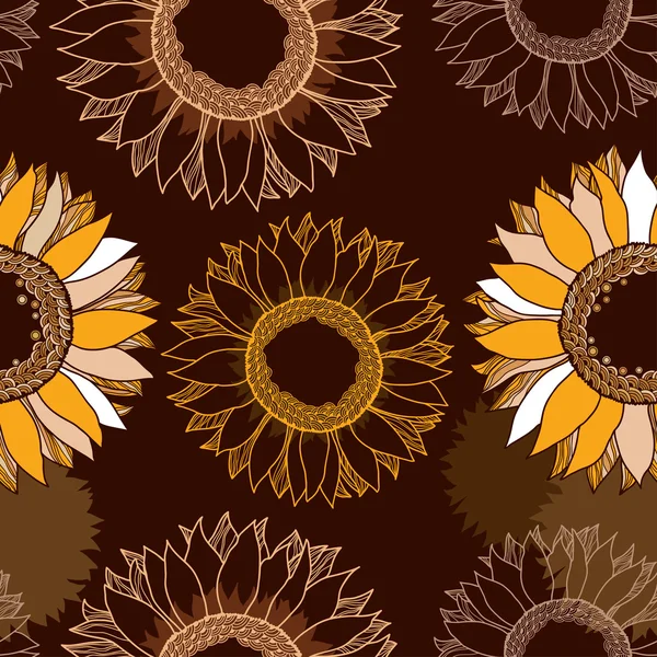Seamless sunflowers pattern — Stock Vector