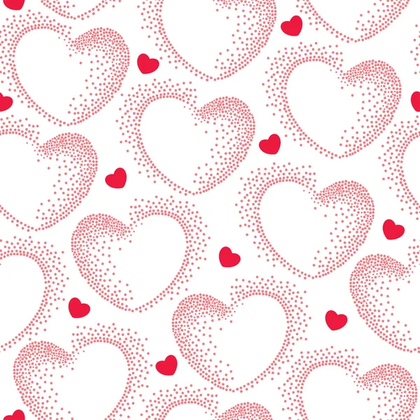Naadloze patroon met gestippelde roze hart Rechtenvrije Stockvectors