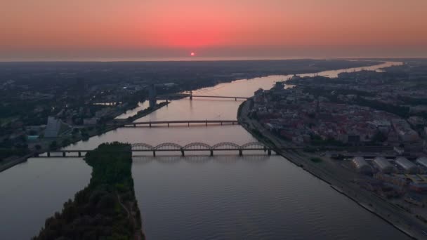 Riga Lettonia Baltici Drone Aereo Panoramico Girato Sul Centro Storico — Video Stock