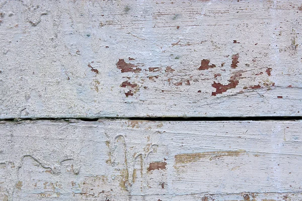 Parede de madeira velha, pintura branca gasto como fundo — Fotografia de Stock