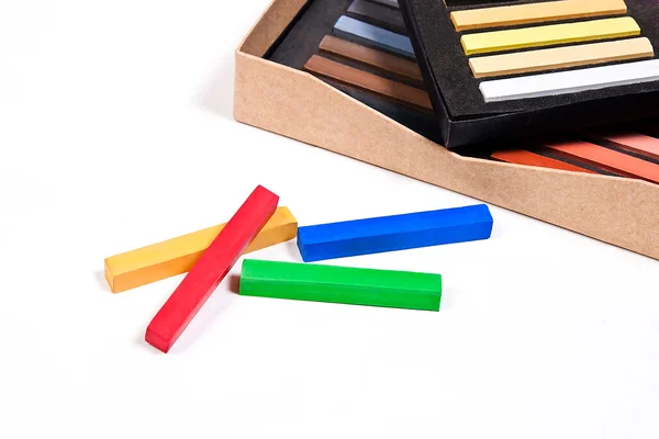 Close up view of the chalk pastels. — Stock Photo, Image