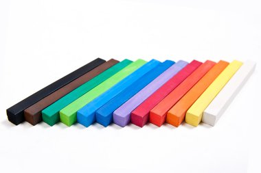 Farklı renk halk pastel wh izole görünümünü kapat