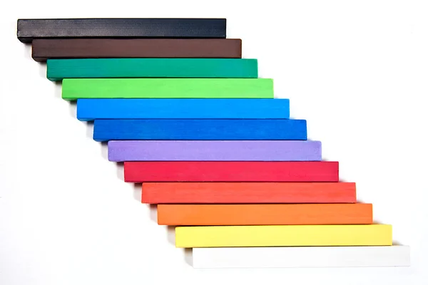 Close up view of different chalks pastel isolated on the white b — Stock Photo, Image