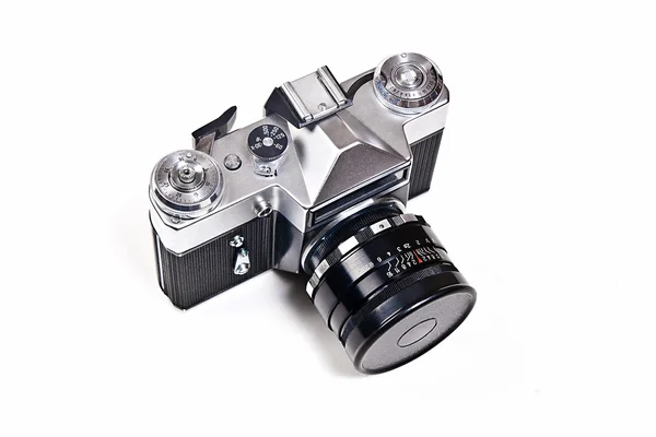 Alter Entfernungsmesser alte Fotokamera auf weißem Hintergrund. — Stockfoto