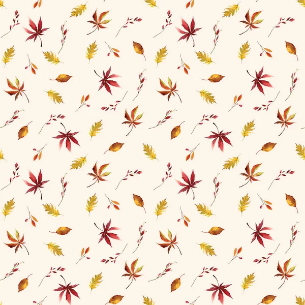 Watercolor Autumn Seamless Pattern Watercolour Decoration Pattern Vintage Watecolour Background — 스톡 사진