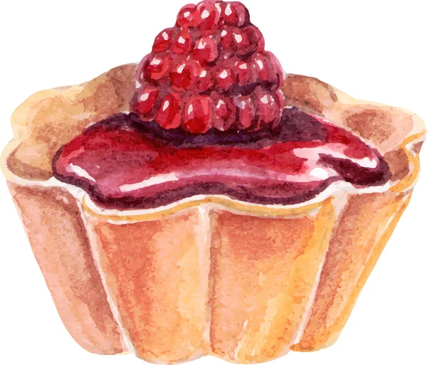 Comida cupcake aquarela . —  Vetores de Stock