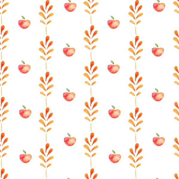 Acuarela sin costuras frutas — Vector de stock