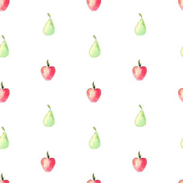 Acuarela sin costuras frutas patrón colorido . — Vector de stock