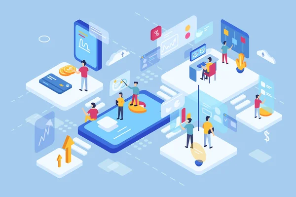 Görüntü ve grafiklerle birlikte sanal çalışmanın 3 boyutlu izometrik görünümü.