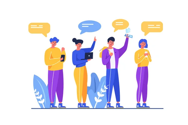 Birbiriyle iletişim kuran bir grup insan.