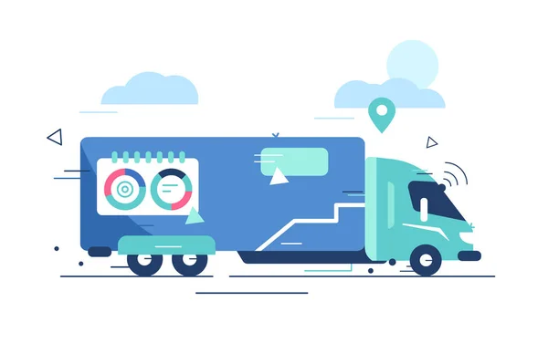 Yolda otonom kamyon sürücüsü