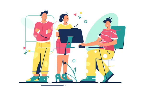 Takım ofisinde konuşuyor.