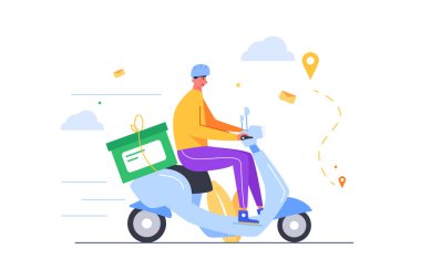 Adam motosikletle iş yazışmaları yapıyor.