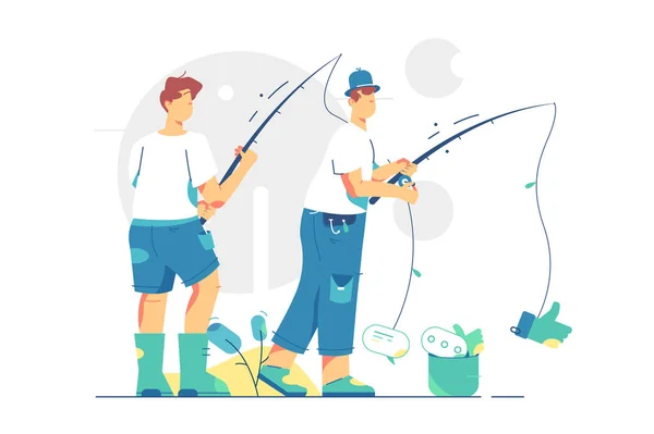 Nehir kıyısındaki balıkçı arkadaşlar