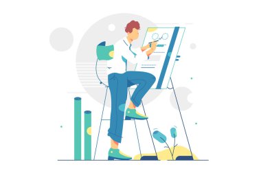 Çizim tahtasında çalışan mühendis mimar.