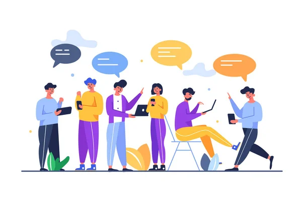 Takımdaki bir grup insan iş yapıyor.