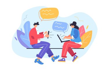 Adam ve kız sosyal ağlarda yazışıyorlar.