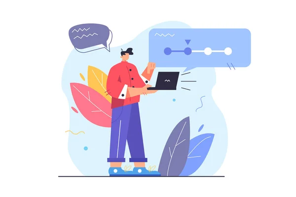 Bilgisayarlı adam adım adım formları dolduruyor.