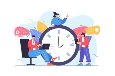 Bir grup işçi zamanında projeler üzerinde çalışıyor.