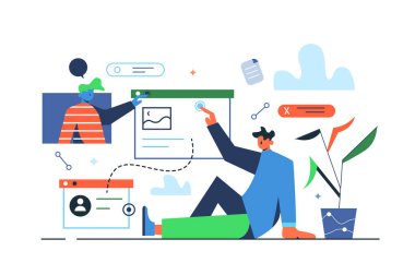 İki adam dosyalar ve verilerle çalışıyor