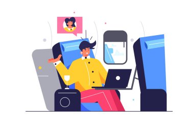 Adam uçakta karar veriyor.