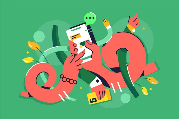 Düz bir şekilde birbirine dolanan eller kavramı