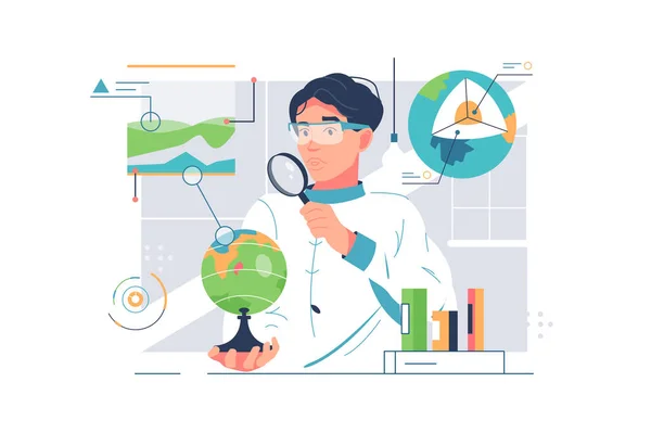 Jeoloji araştırması yapan bilim adamı.