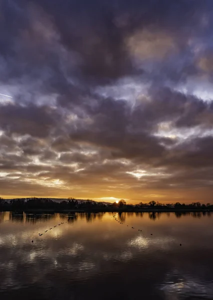 Tring Reservoir Sunset — Stock Photo, Image