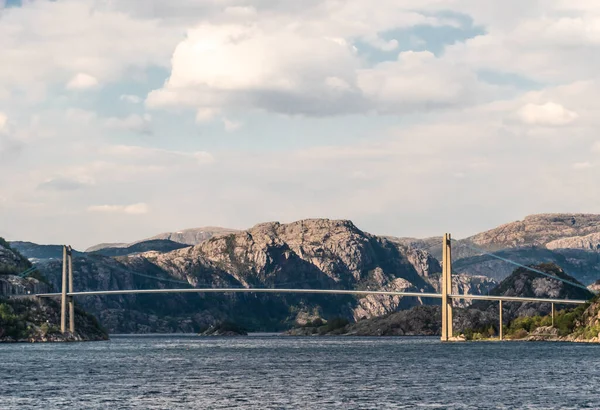 Ponte Lysefjordbrua Outro Lado Lysefjord — Fotografia de Stock