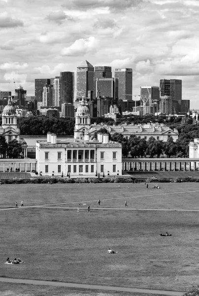 Canary Wharf Old Naval College Desde Greenwich Park —  Fotos de Stock