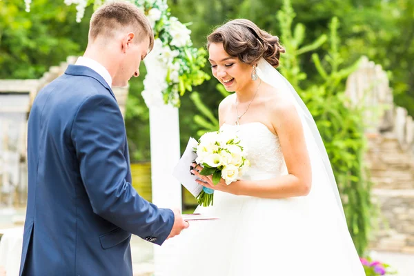 Damat ve gelin, düğün Çift — Stok fotoğraf