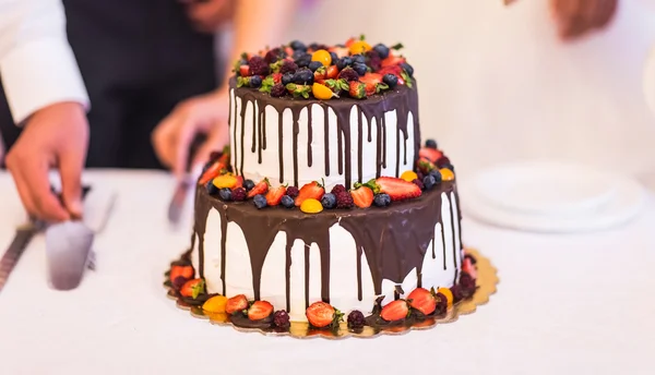 Čokoládové svatební dort — Stock fotografie