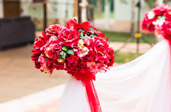 Bela decoração cerimônia de casamento flor — Fotografia de Stock