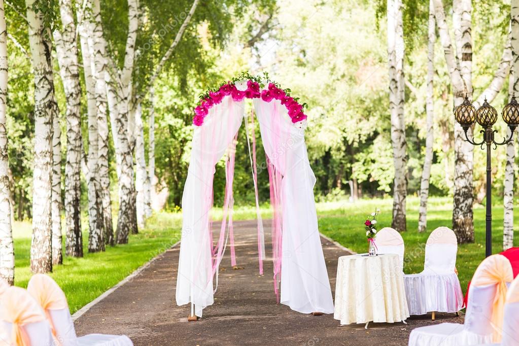 Wedding Ceremony Decorations Outdoors Stock Photo C Satura