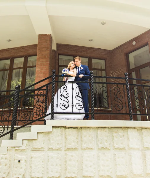 Wedding couple hugging — Stock Photo, Image