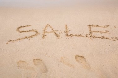 Kum bir plajda el yazısı yaz Satılık