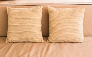 Rahat kanepe yastık ile. Oturma odası iç ve ev dekor kavramı