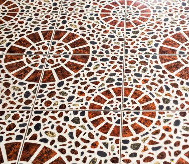 Kahverengi mermer taş mozaik doku.
